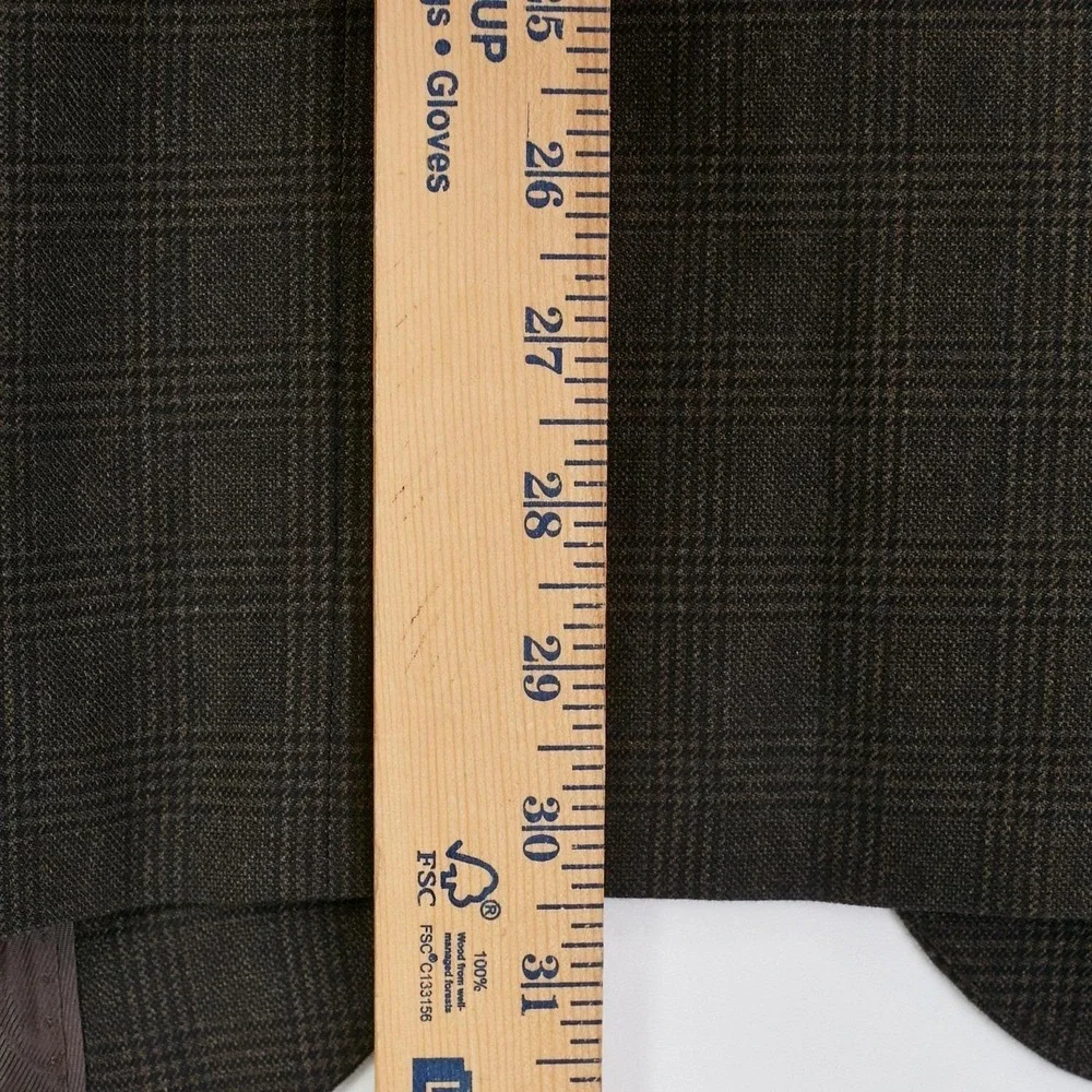 Banana Republic Vintage Men's 44R Brown Plaid Blazer Wool/Cotton‎ Sport Coat
